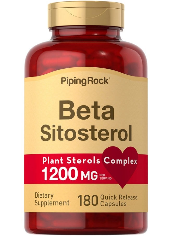 Piping Rock Beta Sitosterol 1200 Mg  180 Capsules  Plant Sterols Complex  Nongmo Gluten Free Supplement  - Image 2
