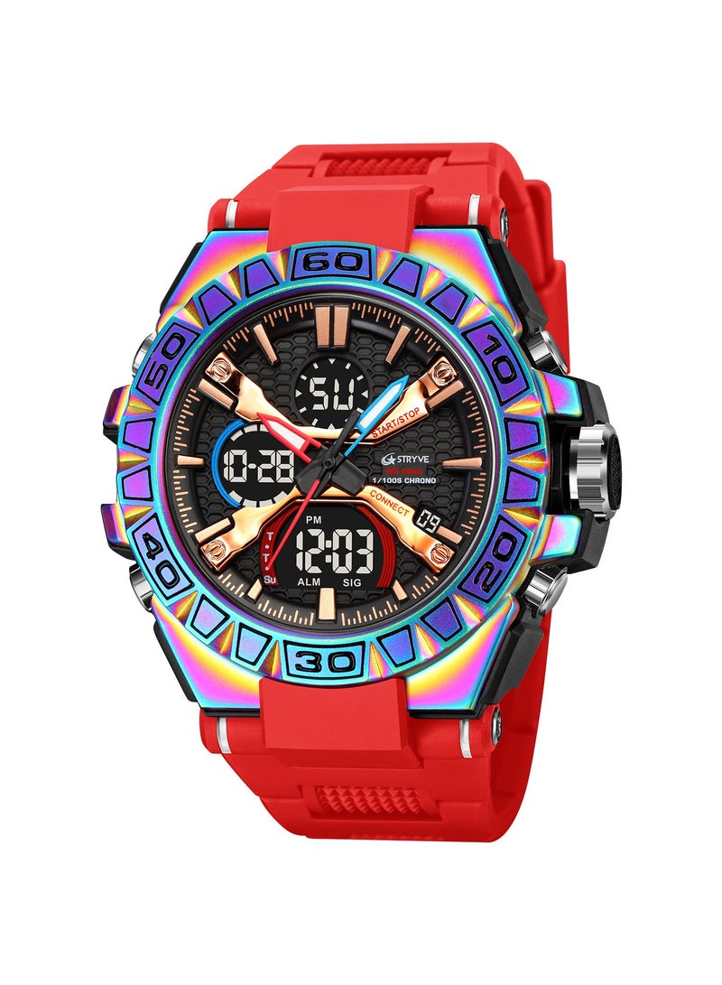 STRYVE Young Men's Stylish Sporty Style with Colorful Luminous Digital Waterproof Multifunctional Watch - Image 1