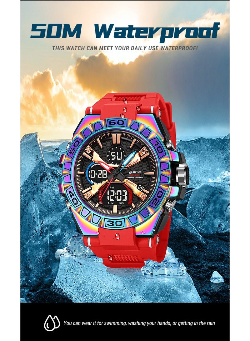 STRYVE Young Men's Stylish Sporty Style with Colorful Luminous Digital Waterproof Multifunctional Watch - Image 3