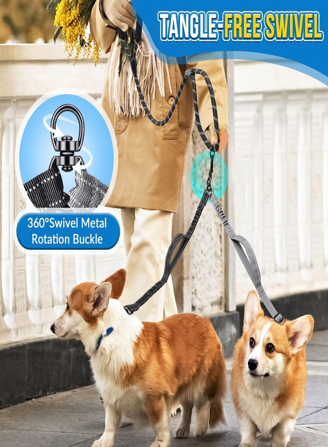 AUTOWT Double Leash for Two Dogs, No Tangle 360° Swivel Dual Dog Leashes with 4 Handles, Super Lightweight for Puppy, Reflective Adjustable Strap and Shock Absorbing Bungee - Image 5