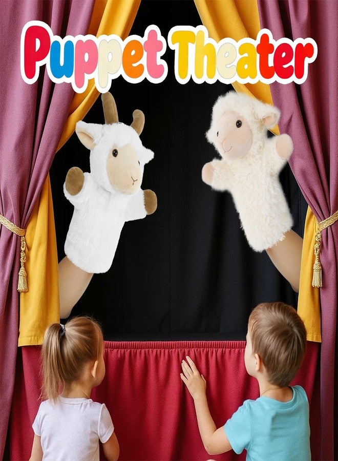 JUSTQUNSEEN Plush Lamb Hand Puppet Soft Fuzzy Sheep Stuffed Animal for Baby Story Time Safe Washable Stuffed Adult Hands Fit Interactive Play - Image 5