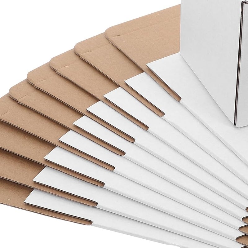 White Corrugated Cardboard Boxes 10Pcs Recyclable Mailer for Shipping Packing Storage - Image 3
