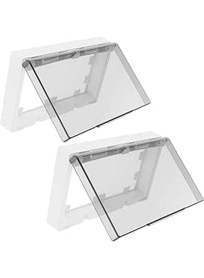 2 Pack White Ultra Thin Electrical Outlet Socket Covers Easy Install Adhesive Protection - Image 1
