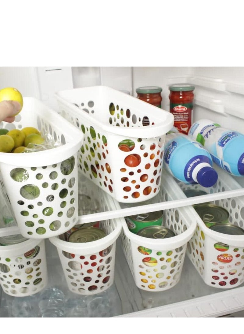درج تخزين صغير الحجم - منظم بلاستيكي متعدد الالوان للثلاجات (طول 27 سم × ارتفاع 17 سم × عرض 12 سم) للاستخدام في المساحات الذكية (4 قطع) - Image 1