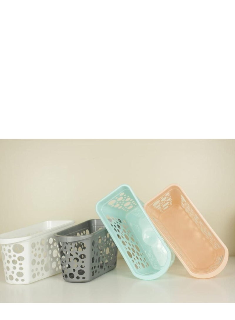 درج تخزين صغير الحجم - منظم بلاستيكي متعدد الالوان للثلاجات (طول 27 سم × ارتفاع 17 سم × عرض 12 سم) للاستخدام في المساحات الذكية (4 قطع) - Image 2