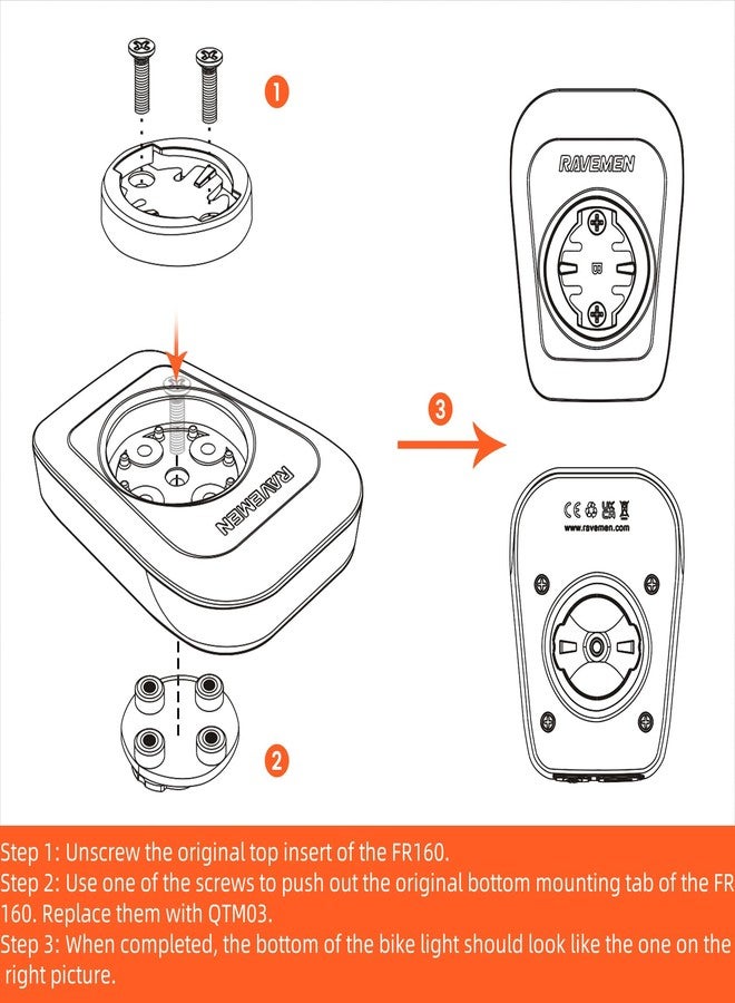 RAVEMEN QTM03 for FR160 to Be Comaptible with Bryton Bike Computers and Out Front Mounts - Image 3