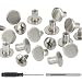 YORANYO 150 Sets 8MM Chicago Screws Leather Rivets for Fabric Chicago Binding Screws Buttons Metal Studs Rivets for Decorate and Repair Belts Bags Shoes Purse Dog Collar Leather Craft Silver - Image 2