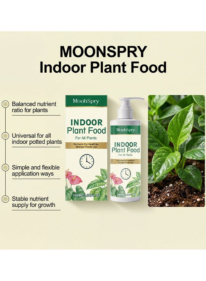 MOONSPRY Indoor Plant Food For All Plants, Liquid Fertilizer For Houseplants, Liquid Nutrient Concentrate, Liquid Plant Food New Growth, Greener Leaves, And Strong Roots, Root Growth Nutrient Solution, Liquid Plant Food For Houseplants, 100ml - Image 5