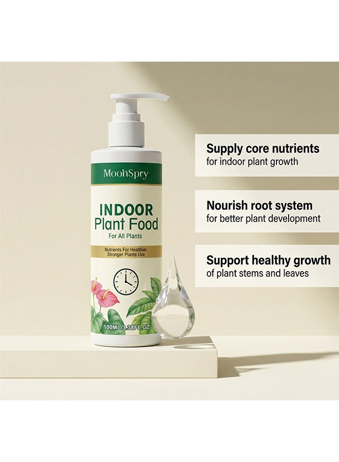 MOONSPRY Indoor Plant Food For All Plants, Liquid Fertilizer For Houseplants, Liquid Nutrient Concentrate, Liquid Plant Food New Growth, Greener Leaves, And Strong Roots, Root Growth Nutrient Solution, Liquid Plant Food For Houseplants, 100ml - Image 3