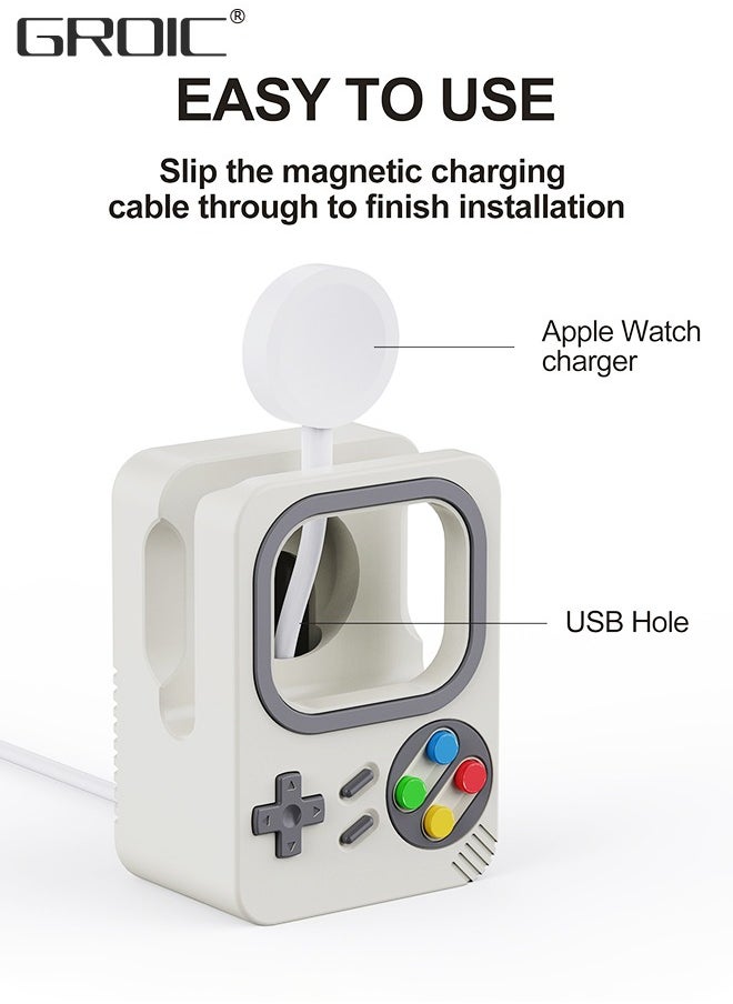 GROIC - Charging Stand Compatible with Apple Watch Ultra SE2 Series 8 7 6 SE 5 4 3 2 1 (49mm, 45mm, 44mm, 42mm, 41mm, 40mm, 38mm), Silicone Desk Stand Holder for iWatch, Silicone Charging Holder Dock, Support - Image 1
