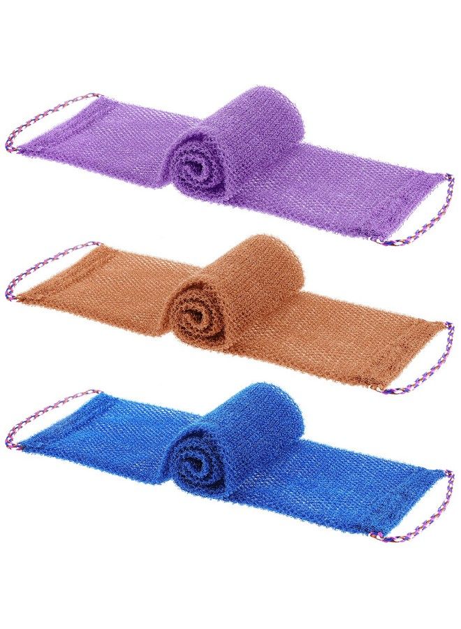 Tegeme 3 قطع إسفنجات استحمام إفريقية كاشطات ظهر إفريقية نطاطات ناعمة للشاور إسفنجات تقشير لوفا بحبال للنساء والرجال لوازم غسل الجسم بنفسجي أزرق قهوة - Image 1