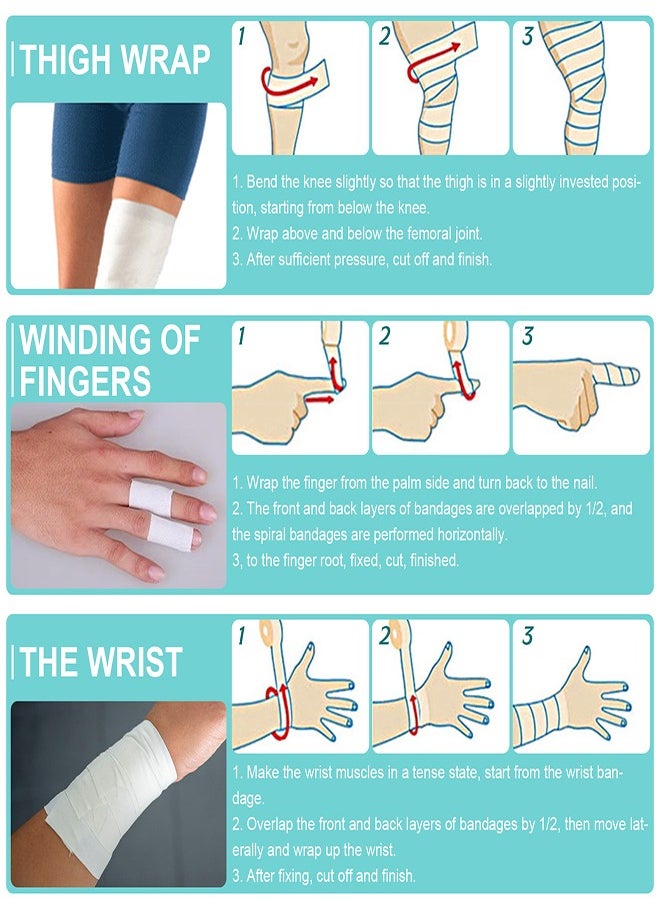 3 Rools Sports Tape Cotton Elastic Muscle Bandage