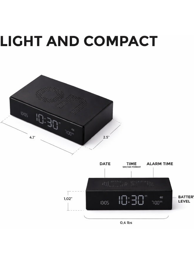 LEXON Flip Premium Reversible Rechargeable Alarm Clock With LCD Screen - Image 3