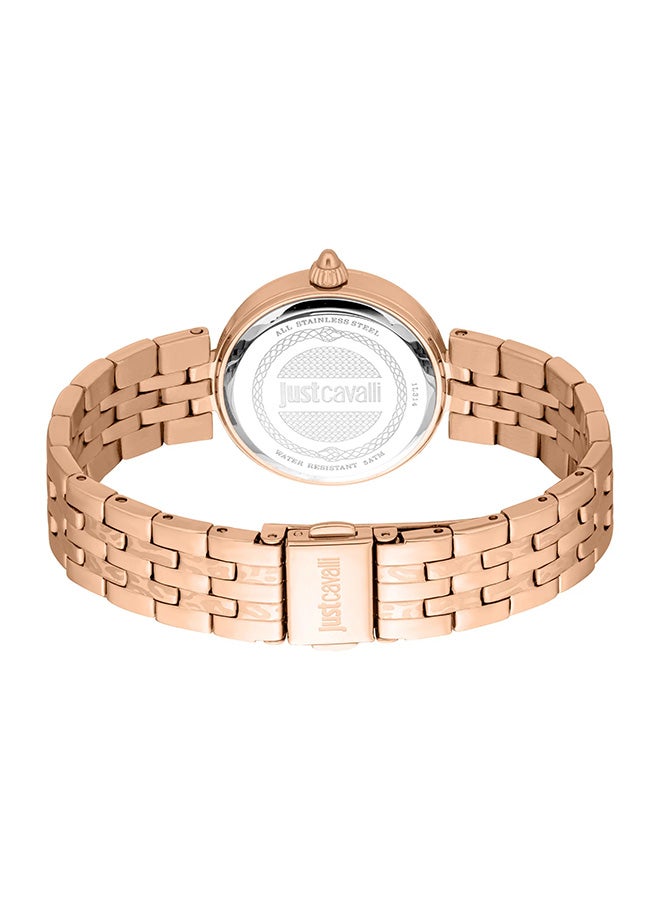 Just Cavalli سيدة بريزيوزا Jc1L314M0075 - ساعة كوارتز أنثوية من الفولاذ المقاوم للصدأ بثلاثة عقارب - Image 3