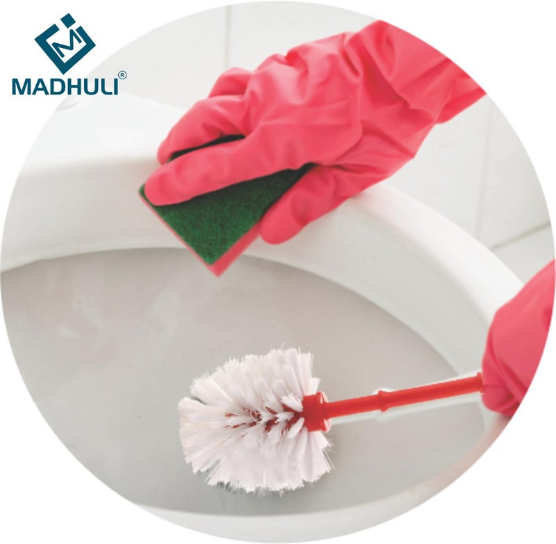 MADHULI MADHULI Specially Designed Round Toilet Brush Toilet Cleaner Toilet Brush with Long Handle Toilet Cleaning Brush Plastic Toilet Brush Pack of 2 Green Color May Vary on Stock Availability - Image 4