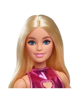 Barbie Barbie Fashionistas Metallic Pink Heart Dress Blonde Hair Doll (30 cm)  - Image 3
