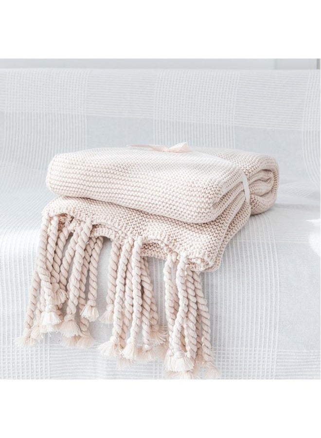 بطانية بسيطة ملونة موحدة من القطن, مثالية لقيلولة الغداء, بلون وردي فاتح