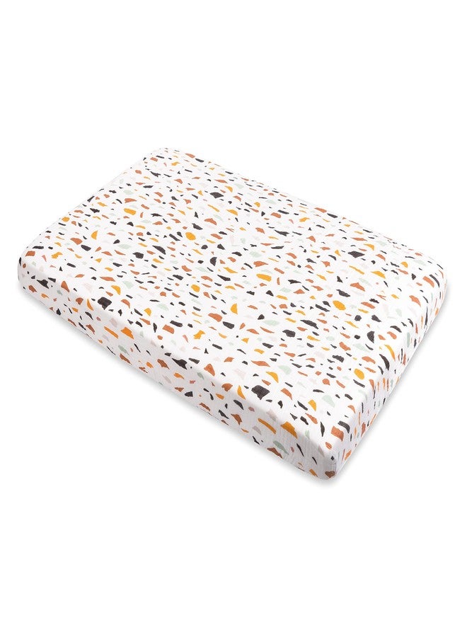 Babyletto 100% Organic Cotton Mini Crib Sheet, GOTS-Certified, Fitted 360°, Ultra-Soft and Breathable Muslin - Terrazzo - Image 2