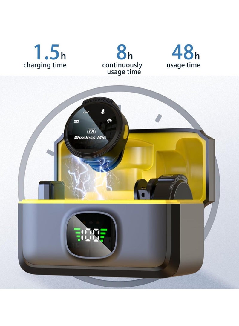 Captaintech Wireless Lavalier Microphone, Microphone for iPhone/Android/Camera/PC/Laptop, USB C Wireless Lapel Mic with Adapter Included Noise Reduction, 48H Battery for Vlog, Video Recording, Live Streaming - Image 2