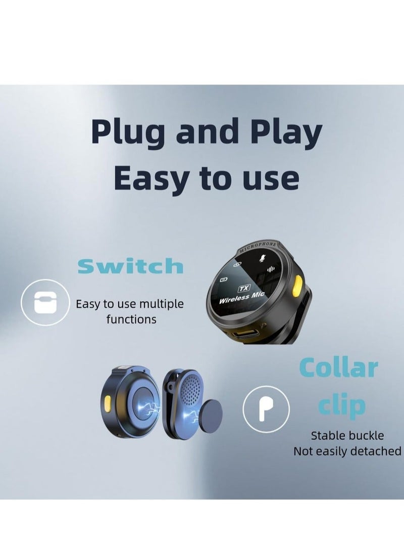 Captaintech Wireless Lavalier Microphone, Microphone for iPhone/Android/Camera/PC/Laptop, USB C Wireless Lapel Mic with Adapter Included Noise Reduction, 48H Battery for Vlog, Video Recording, Live Streaming - Image 5