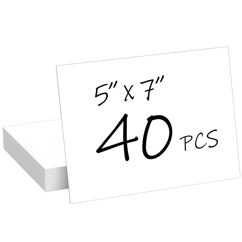 CREGEAR 40 Sheets White Cardstock Paper, Cardstock Printer Paper 5 x 7, 80lb/230gsm Card Stock, Heavy Thick Printing Papers, Copy Papers for School Office Supplies,DIY Cards,Art, Tags,Invitations,Postcards - Image 1
