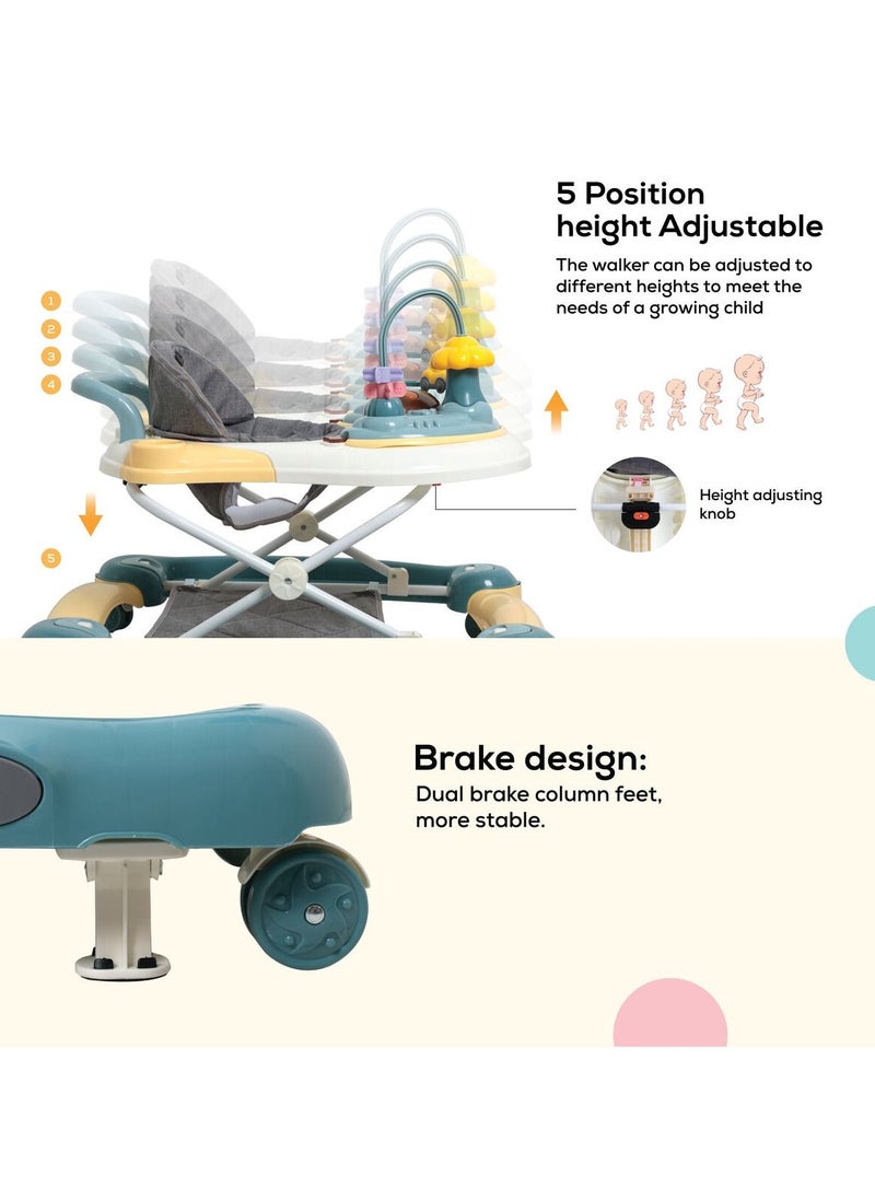 Nurtur - 2 in 1 Baby Walker Multifunction Adjustable 5 Gear with Music toy Learning Seat Swivel Wheels Safe and Comfortable for 6 to 18 Months - Image 1