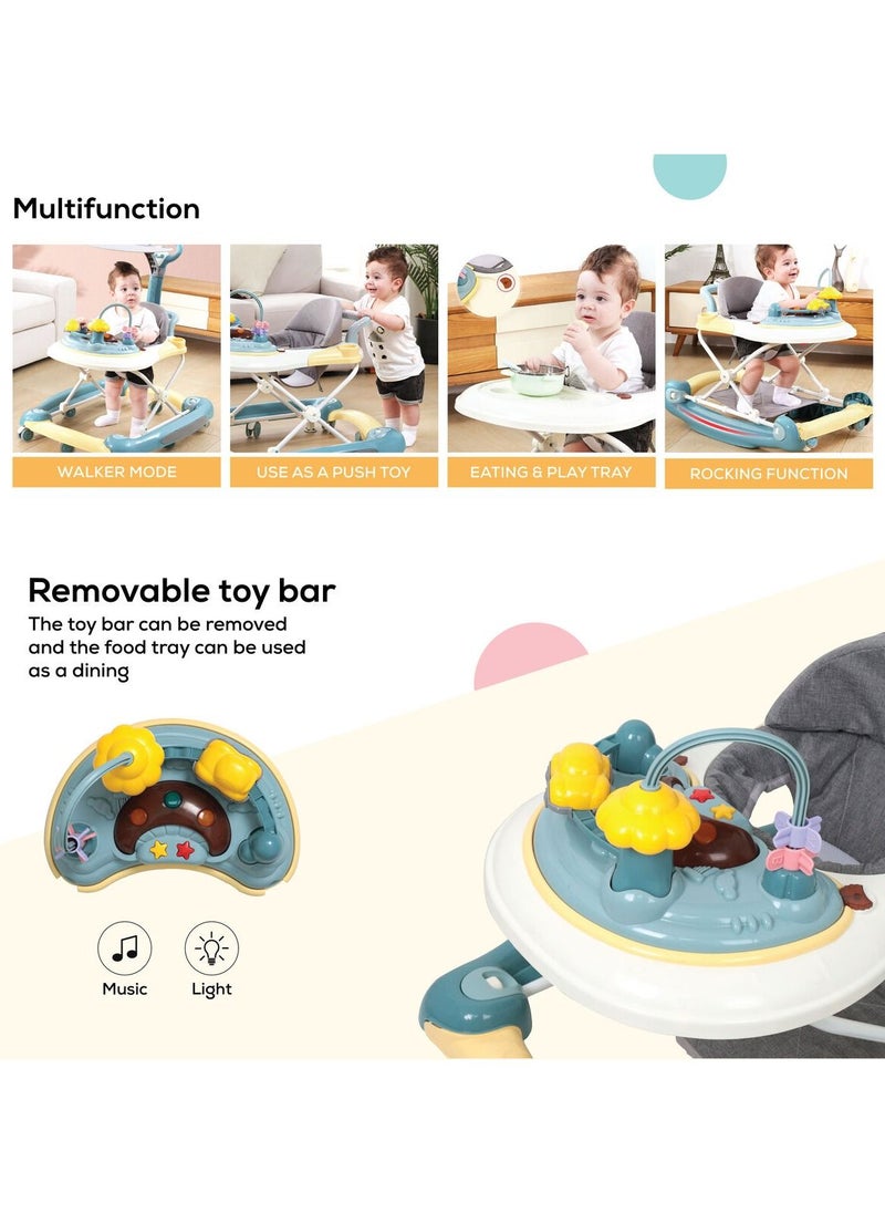 Nurtur - 2 in 1 Baby Walker Multifunction Adjustable 5 Gear with Music toy Learning Seat Swivel Wheels Safe and Comfortable for 6 to 18 Months - Image 1