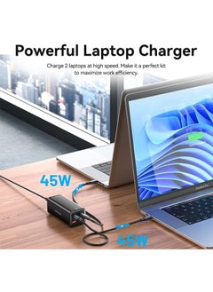 فينشن فينشن شاحن USB C 100 واط بـ4 منافذ (C+C+A+A) PPS PD شاحن سريع كيو سي 4.0 3.0 شاحن حائط لماك بوك ايباد برو اير، ديل XPS، ايفون برو ماكس، جالكسي S22 S20 نوت 20، بيكسل (FBSBG-UK)  - Image 3