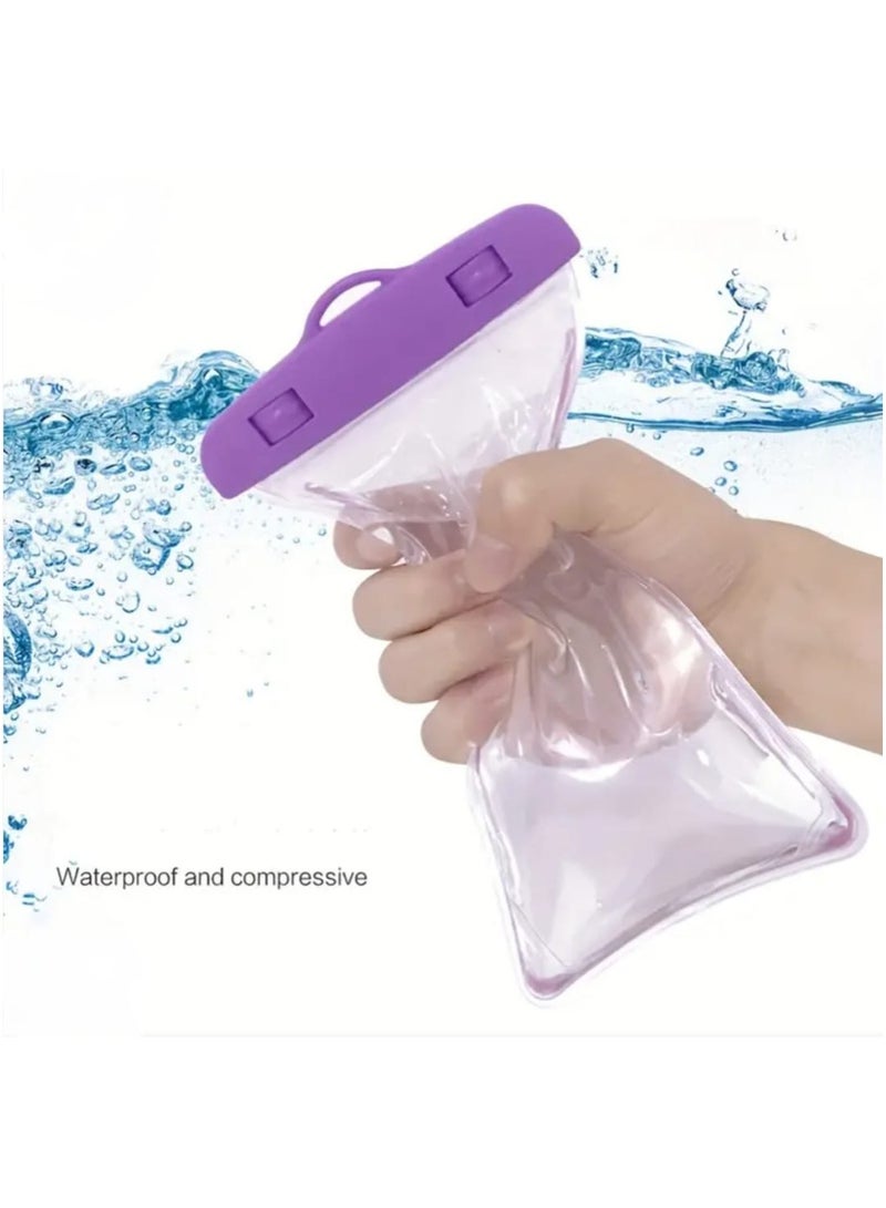 Waterproof Phone Case, Waterproof Airbag Case, Mobile Protection Case for Swimming Pool, iPhone Case Protects from Water, Swimming Phone Case, 1 Case to Protect Phone During Swimming, Sea, Water Parks, and Diving, High-Quality Bag for Waterproof Phone Protection, Case Allows Phone Usage Underwater, Waterproof Case, iPhone Waterproof Protective Cover, Water Protection Case Suitable for Phones like iPhone, Android, Samsung, Huawei, Waterproof Case for Smart Devices - Purple Violet Color.  - Image 2