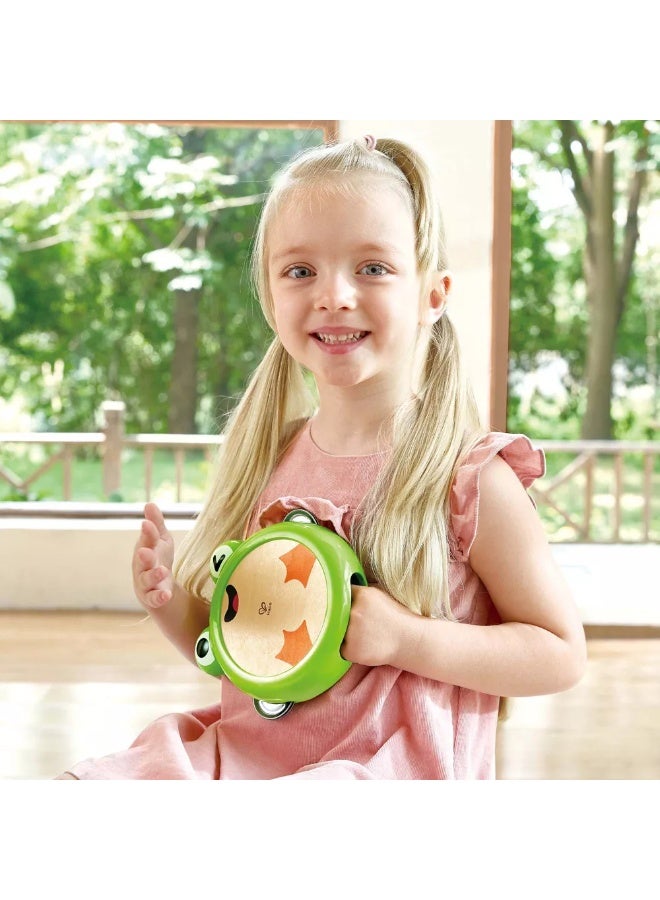 Hape Nature Band Rhythm Kit Musical Wooden Toy Set, Toddler & Pre school Educational Kids Music Toys, Sensory Toys, Promote Fine Motor Skills, Includes 5 Instruments Castanet, Maraca, Bell, Xylophone & Tambourine, FSC Toys - Image 2