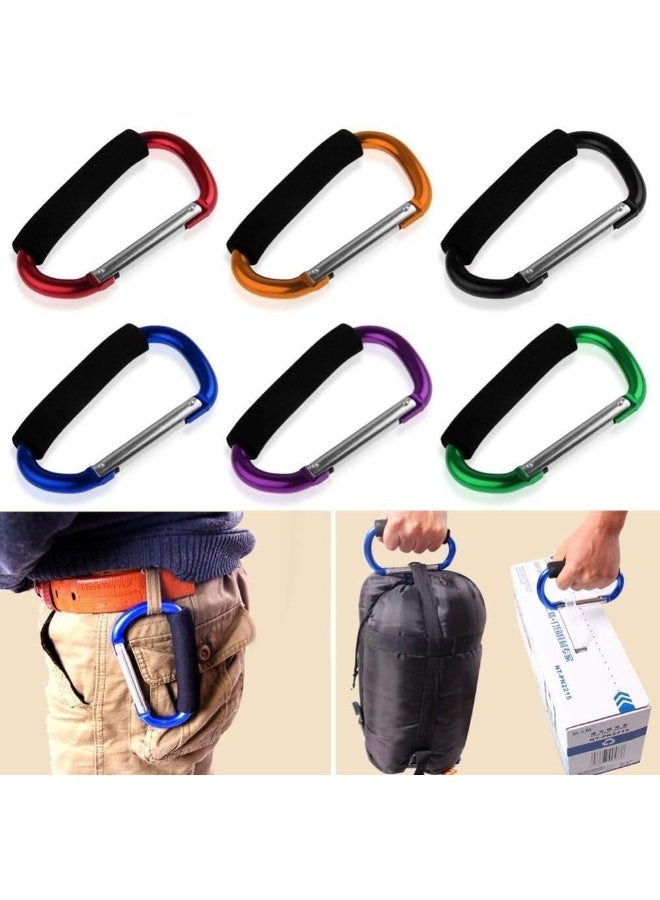 Newraturner Large Stroller Hooks for Mommy, 2 pcs Carabiner Stroller Hook Organiser for Hanging Purses, Nappy Bag, Shopping Bags. Clip Fits Single/Twin Travel Systems, Car Seats and Jo (Silver+Golden Yellow) - Image 4