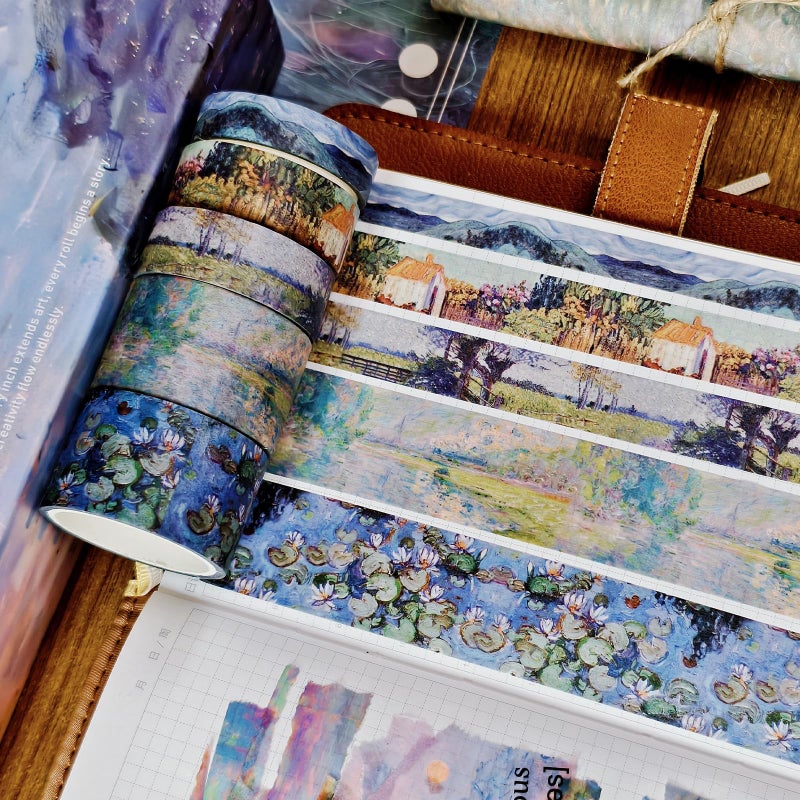 Bomichi 34 Rolls Washi Tape, Aesthetic Colored Decorative Cute Scrapbook Tape for Scrapbooking Supplies Journaling Craft Junk Journal - Image 5