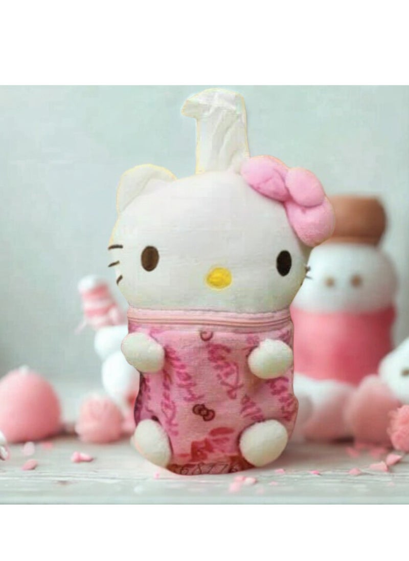 Generic Portable tissue holder with this pictured design - Cute plush cover with zipper and pull top opening - Perfect for kids and adults  - Image 3
