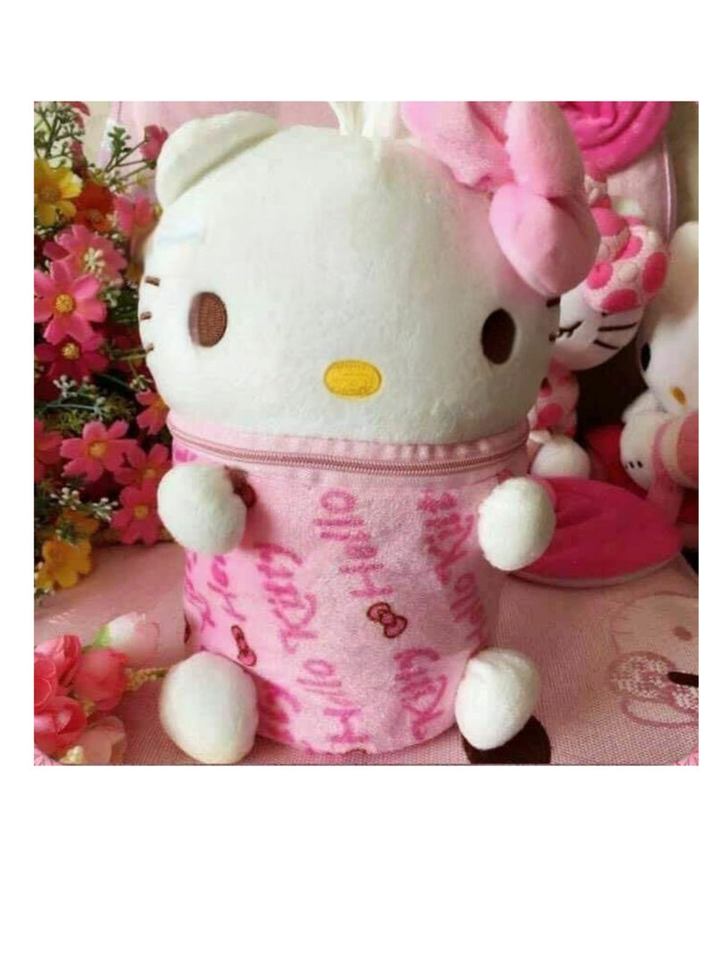 Generic Portable tissue holder with this pictured design - Cute plush cover with zipper and pull top opening - Perfect for kids and adults  - Image 2