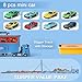 GLW 78 Inch Foldable Extended Carrier Truck Race Track Playset with Portable Storage Box 8 DieCast Cars MultiFunctional Transport Truck Toys for Toddlers Ages 38 - Image 4