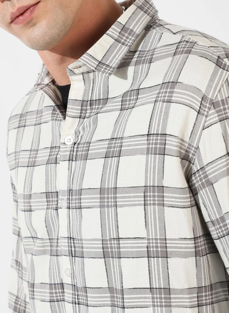 Campus Sutra Men's Multicolour Checkered Regular Fit Casual Shirt