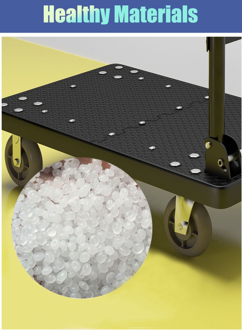 CUBEXELL Foldable Platform Trolley,Heavy Carry Cart Dolly, Bearing 330kg, Silent Wheel, Foldable Push Hand Cart for Loading and Storage,Pulling Moving Goods Cartons（Large 72 * 48cm） (Black) - Image 5