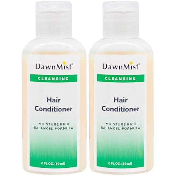 DawnMist DUKAL HAIR CONDITIONER 2 OZ BOTTLES WITH FLIP CAPS Â€“ BULK PACK OF 2 TRAVEL-SIZE HOTEL AMENITIES FOR HOSPITALITY, GUEST ROOMS, GYMS, AND MORE - Image 1