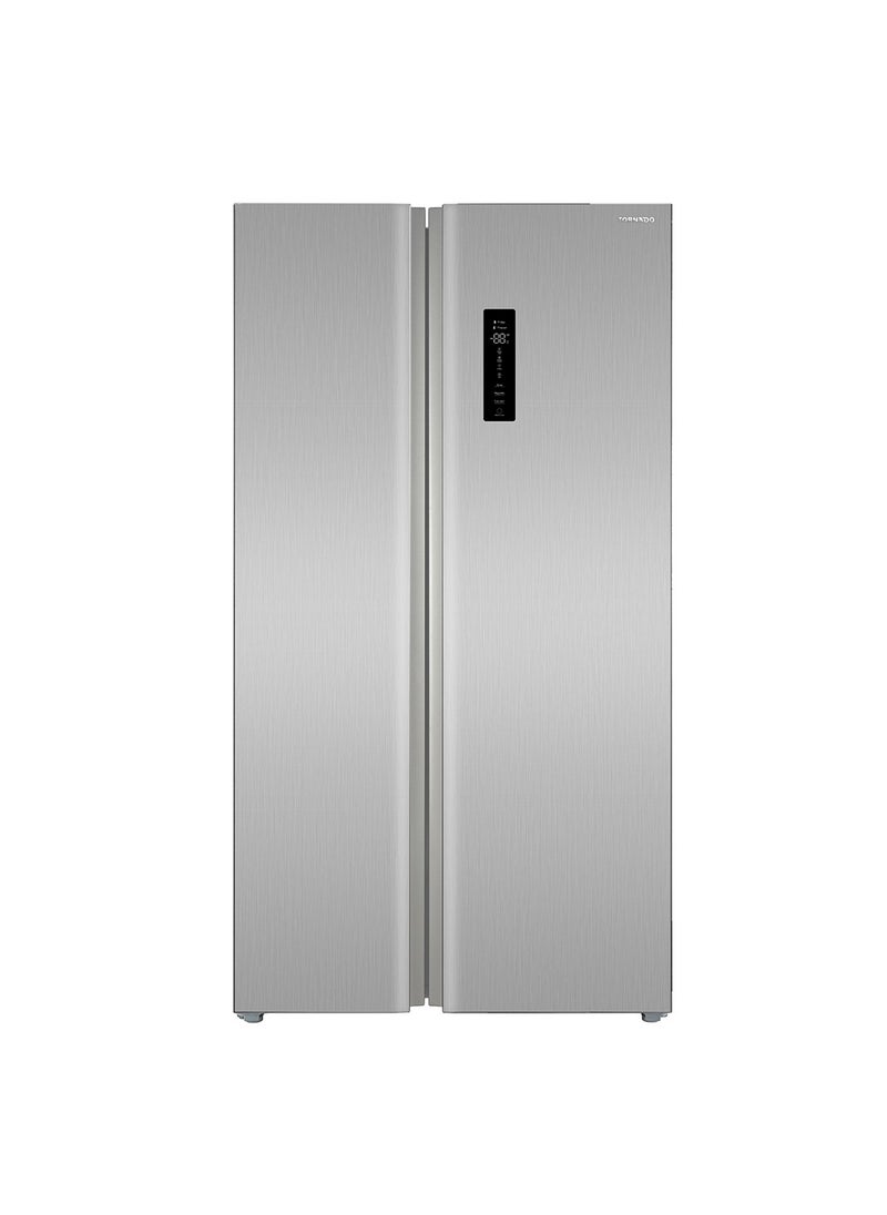 TORNADO - 612 Liters Net Capacity Top Mount Inverter Side by Side Refrigerator Silver, with Digital Display Control, Multi Air Flow, Tempered Glass shelves RF-TCN613PS0GINE - Image 1