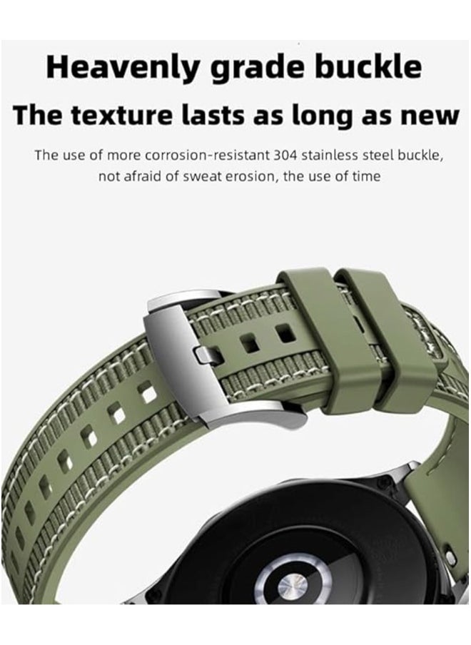 NIBEMINENT Nylon braided Silicone Sport Watch Strap/Watchband for Huawei Watch GT5/GT4 4 46MM Green  - Image 5