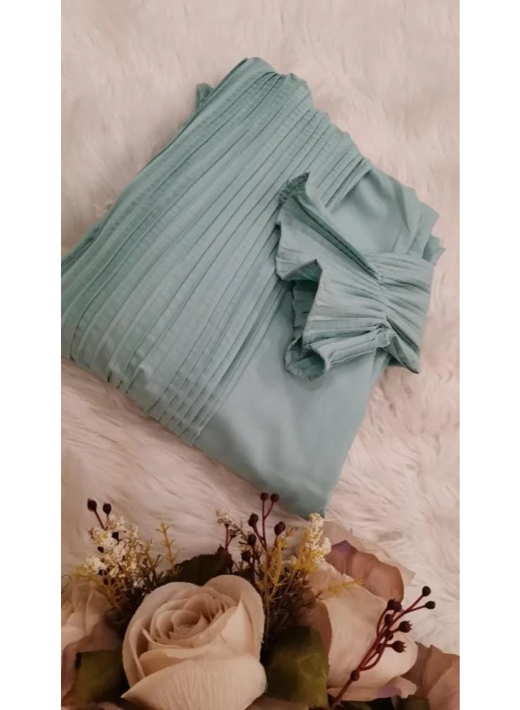 Noor Women's prayer shawl (pleated), wide and comfortable, excellent cool material (reversed) - Image 2