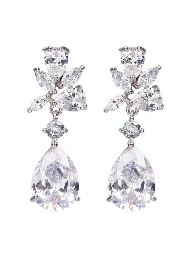 تايك تو Embellished Teardrop Petal Earrings