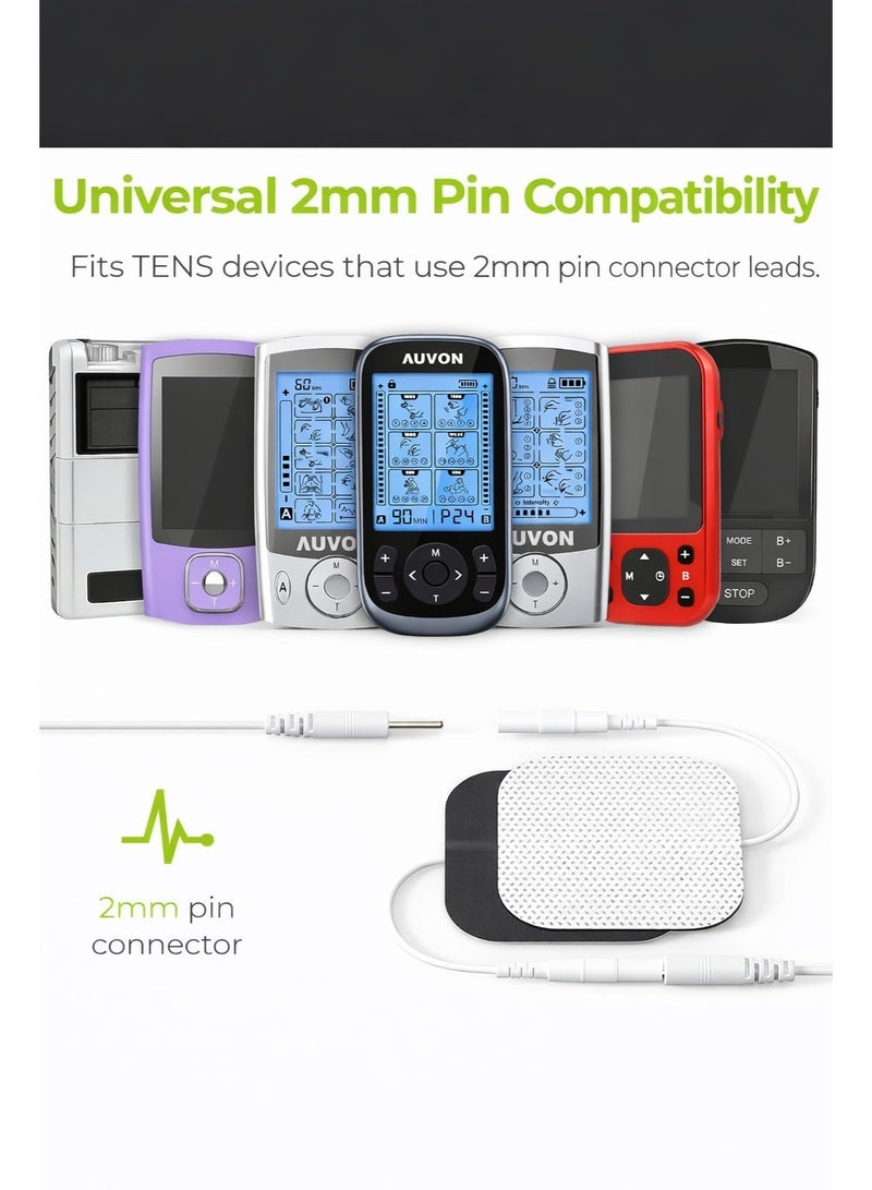 Sisily TENS Electrode Pads Replacement 20PCS Multiple Sizes Self-Adhesive Reusable Electrode Patches for TENS Unit & EMS Muscle Stimulator 2mm Pin Connector Latex Free Pain Relief Pads - Image 5