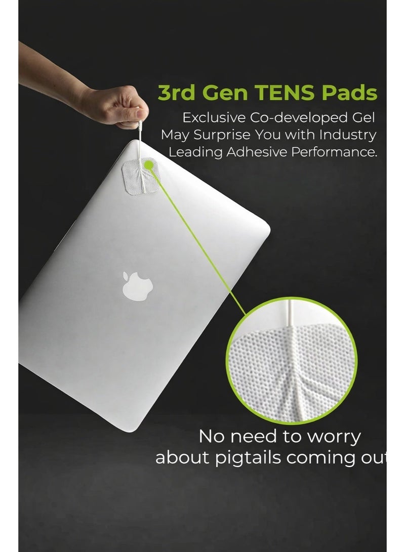 Sisily TENS Electrode Pads Replacement 20PCS Multiple Sizes Self-Adhesive Reusable Electrode Patches for TENS Unit & EMS Muscle Stimulator 2mm Pin Connector Latex Free Pain Relief Pads - Image 2