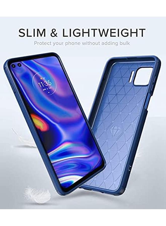 erorex 1 Plus 1 Case For Motorola Moto G 5G Plus Case With Tempered Glass Screen Protector Motorola Moto G 5G Plus Silicone Cover Case Stylish Slim And Thin Phone Case For Motorola Moto G 5G Plus Blue - Image 2