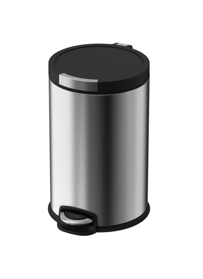 WT-EASYCARE 12L Stainless Steel Trash Bin – Removable Plastic Bucket, Soft Close & Stay-Open Lid, Strong Pedal, Odor Control, Non-Skid Base, Anti-Fingerprint – Ideal for Home, Office, Bedroom & Events  - Image 1