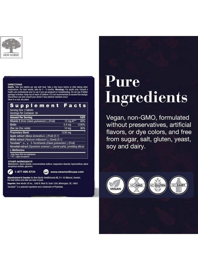 NEW NORDIC Hair GRO, Hair Growth Supplement, Biotin & Palm Fruit Extract Tocotrienols for Natural Regrowth, 60 Count (Pack of 1) - Image 5