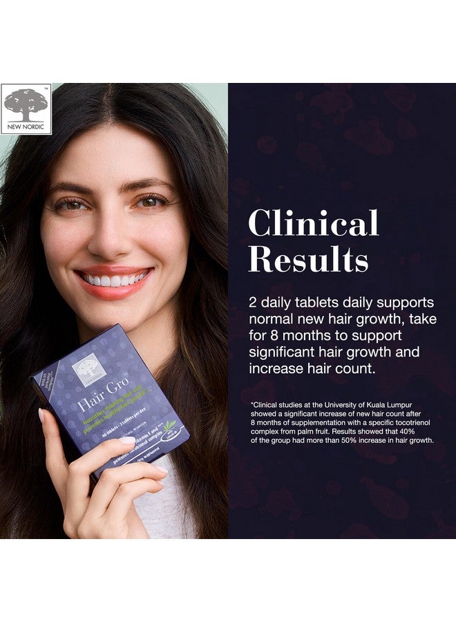 NEW NORDIC Hair GRO, Hair Growth Supplement, Biotin & Palm Fruit Extract Tocotrienols for Natural Regrowth, 60 Count (Pack of 1) - Image 4