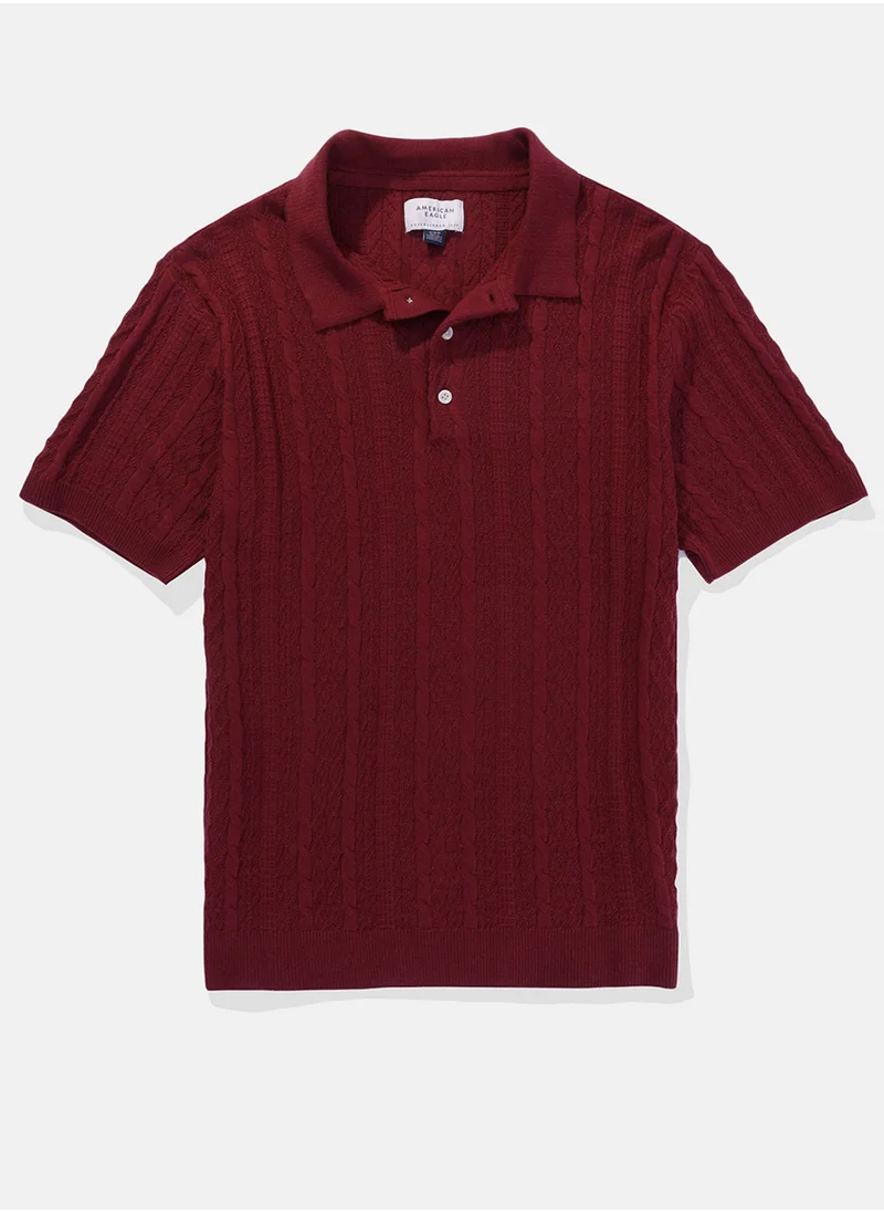 امريكان ايجل Textured Polo Neck Sweater