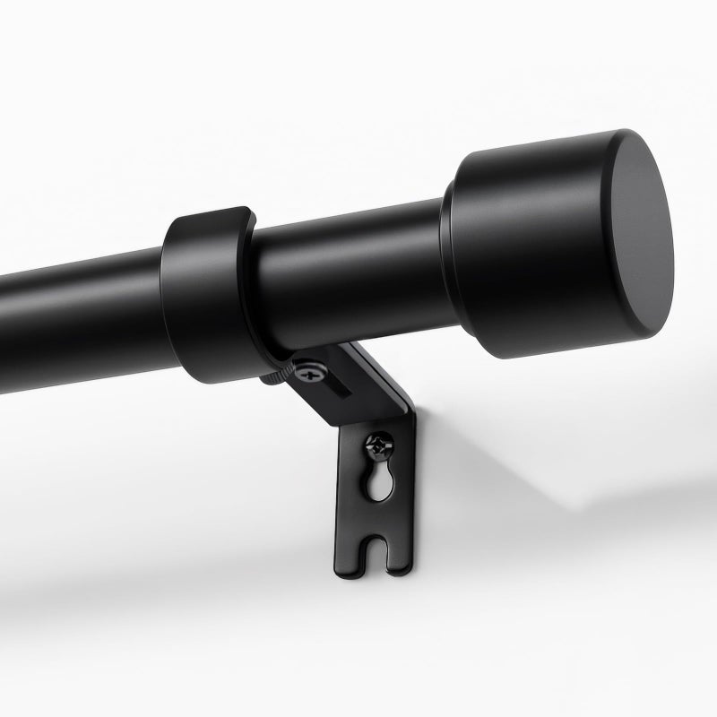 Joydeco Black Curtain Rods for Windows 32-120 Inch, 1 Inch Diameter Heavy Duty Adjustable Curtain Rods for Bedroom, Kitchen, Sliding Glass Door - Image 1